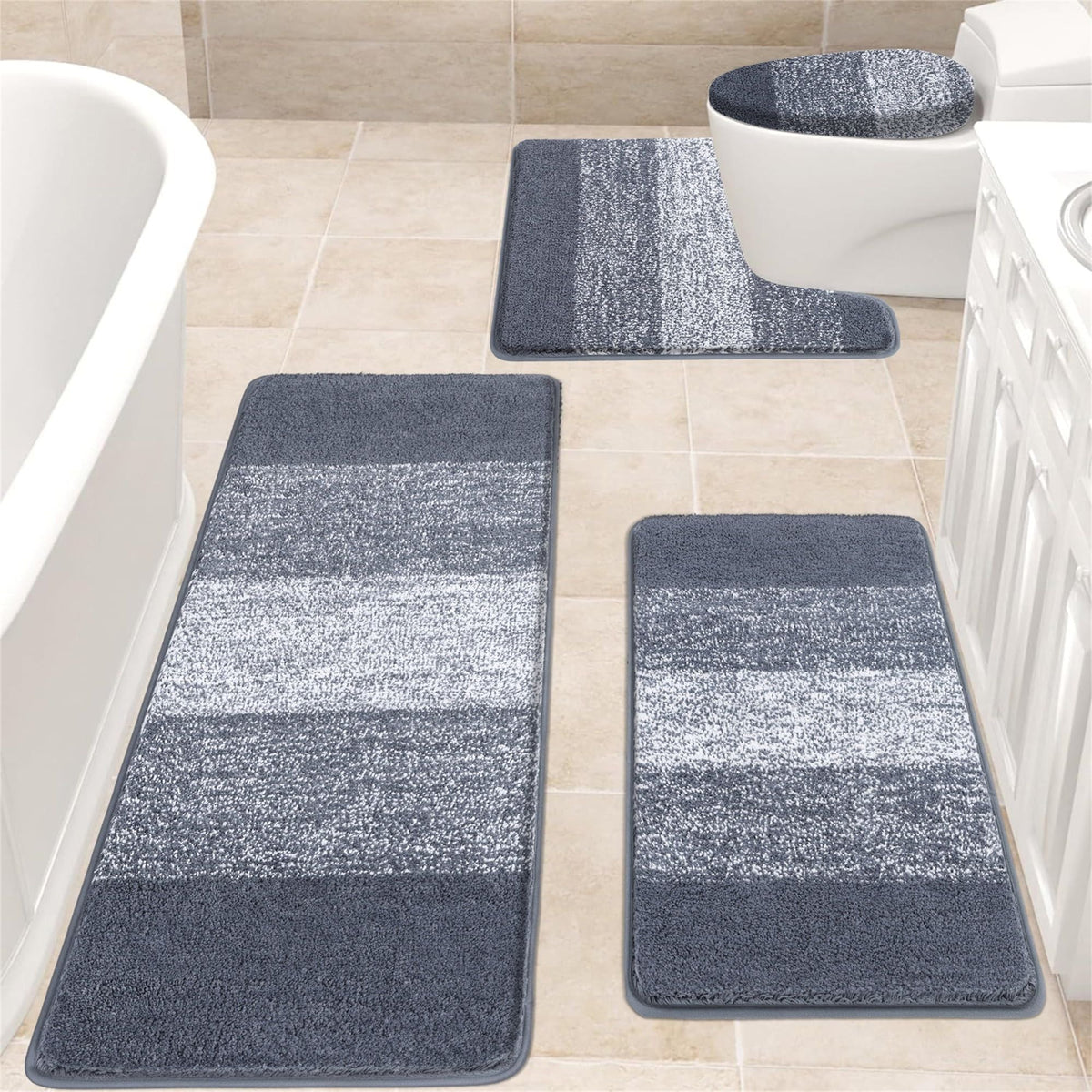 Non-Slip Bath Mat Set