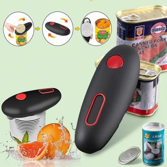 Electric can opener with pale green background